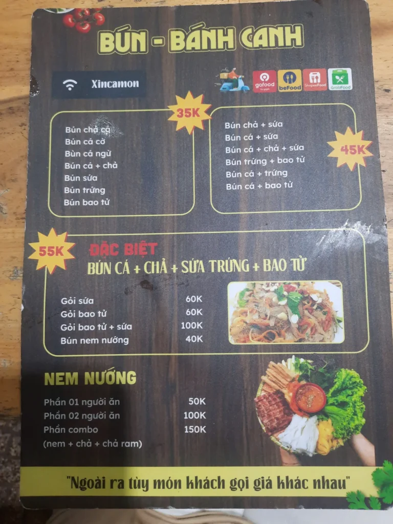 Bun Ca Cha Sua Ninh Hoa Q4 menu 2 768x1024