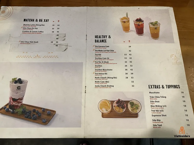 Gaia cafe menu