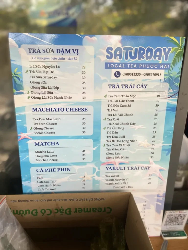 Saturday cafe Phuoc Hai menu 768x1024