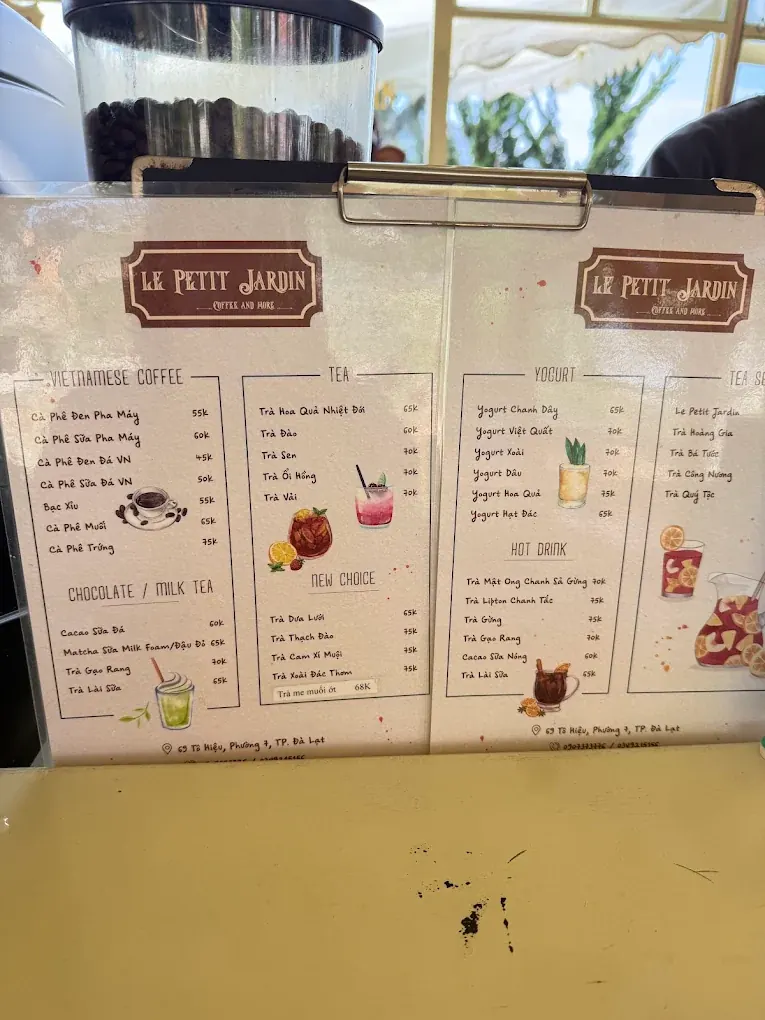 Le Petit Jardin Dalat menu 1